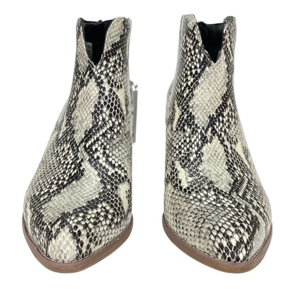Aqua Bloomingdales Emily Natural Snake Leather Waterproof Ankle Boots Size 9​ - Picture 2 of 4